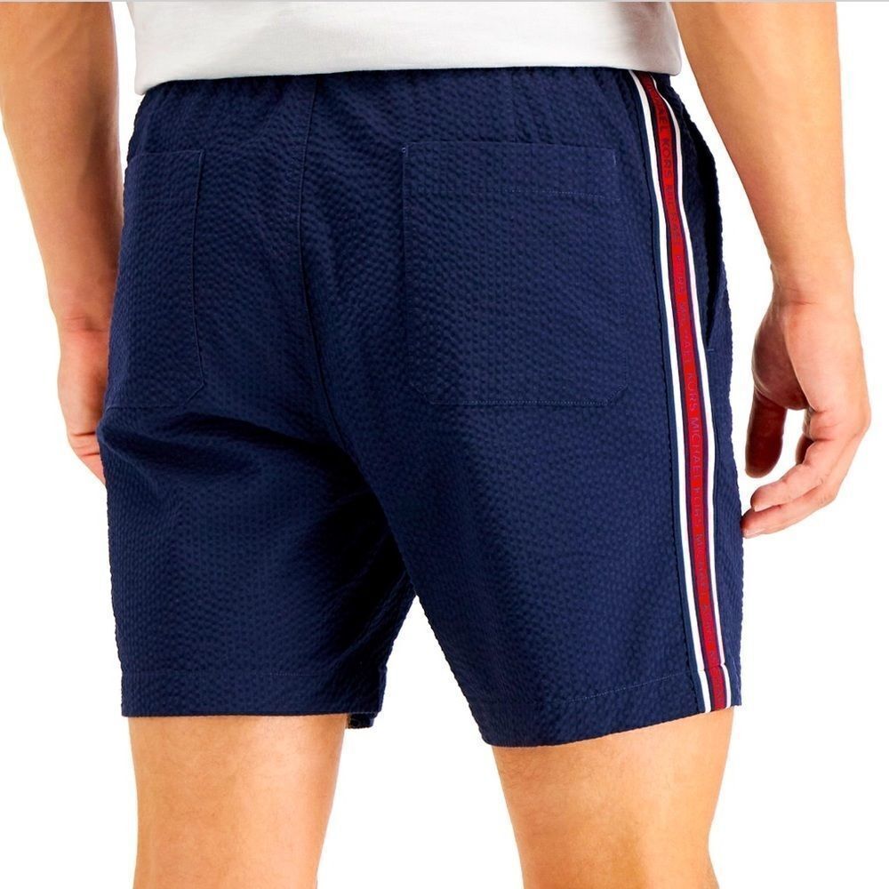 MICHAEL KORS Men’s Modern Comfort- Fit Stretch Logo Taped 7” Shorts L
